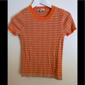 Orange Madewell crop knit top